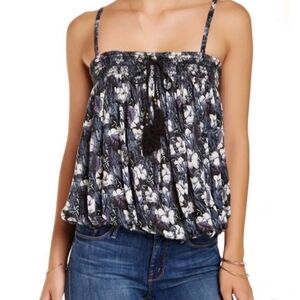 FREE PEOPLE NWT BODEGA CAMI TOP NAVY BLUE REMOVABLE/Adjustable Straps Medium
